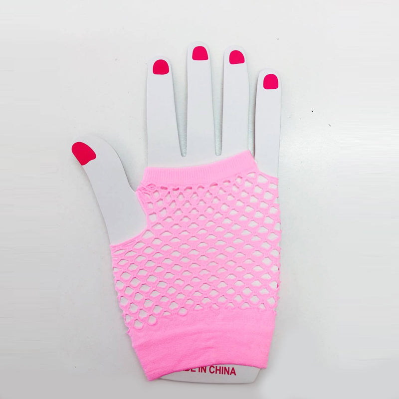 Light Pink Fishnet Gloves Short