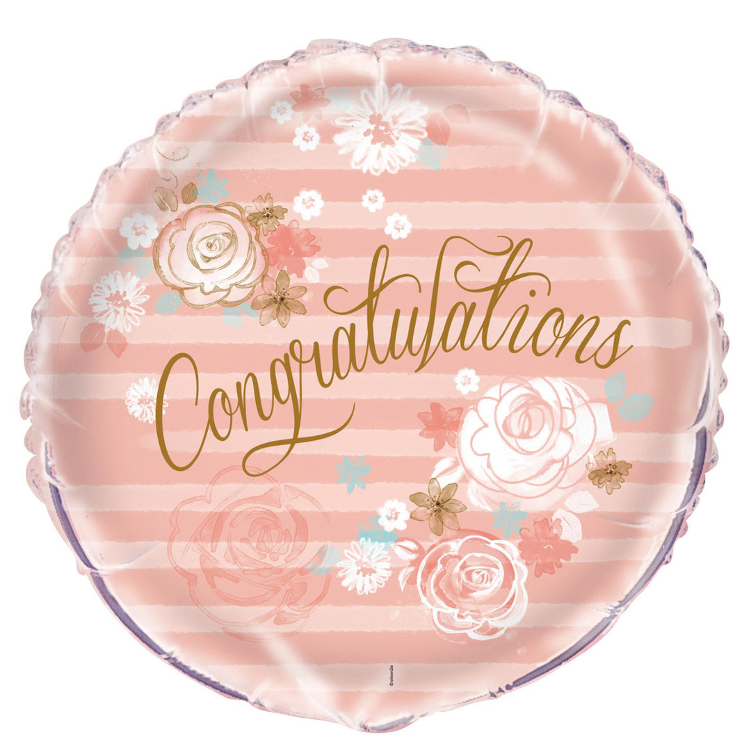 Floral Congratulations Foil Balloon