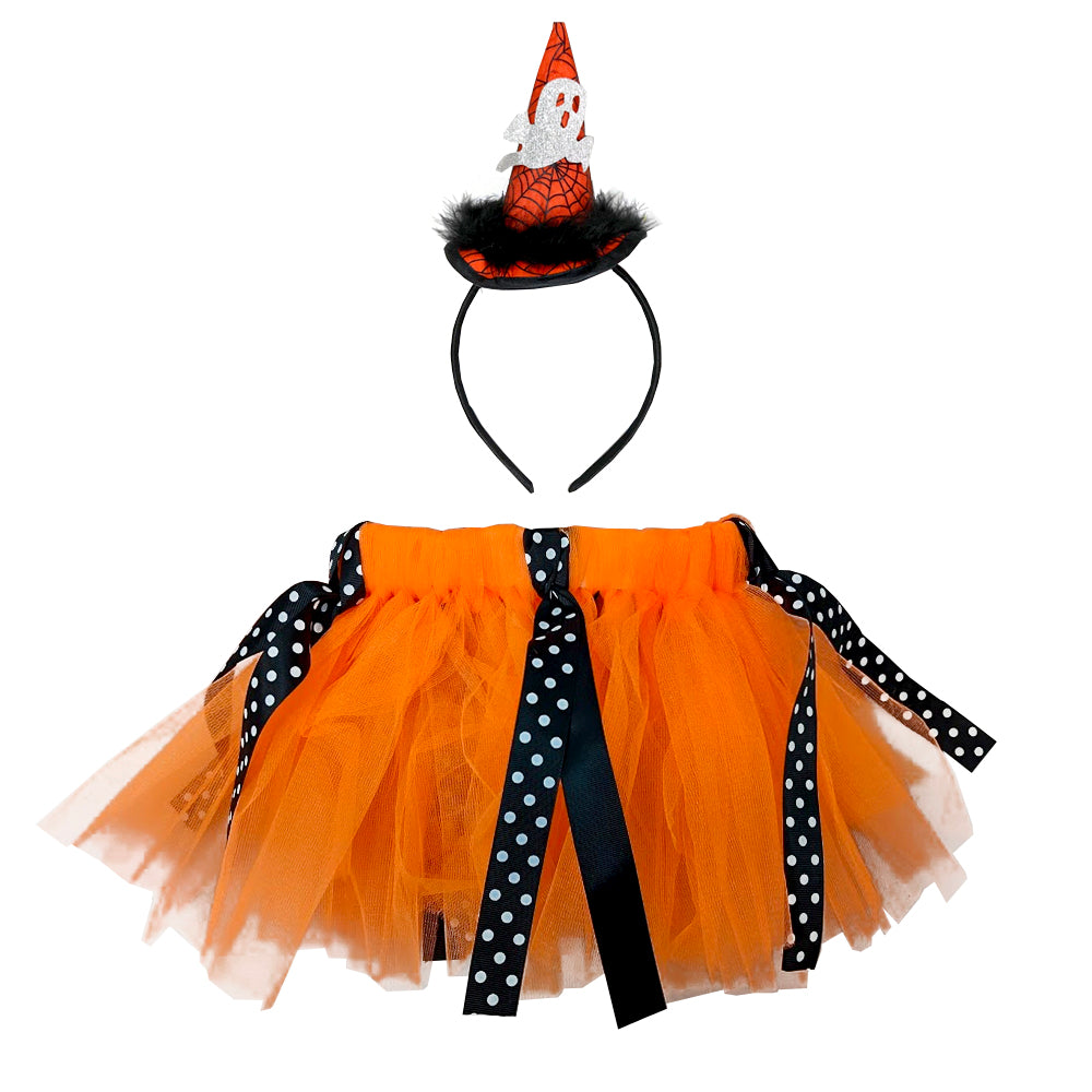 Girls Halloween Tutu & Headband Set