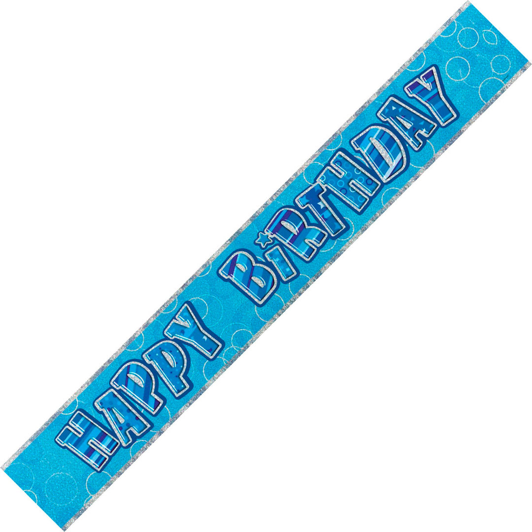 Glitz Blue Happy Birthday Foil Banner