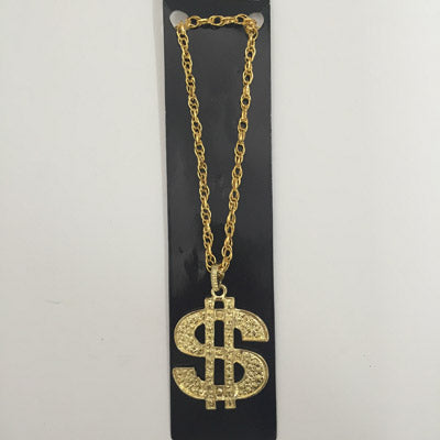 Gold Dollar Sign Necklace – Sydney Costume Shop