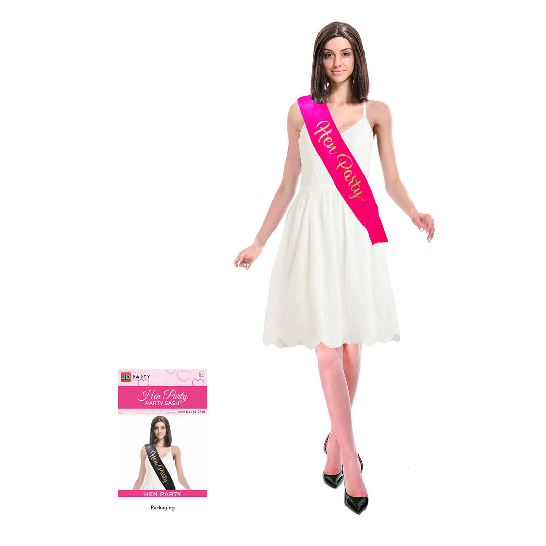 Hen's Party Maid Of Honour Sash - White