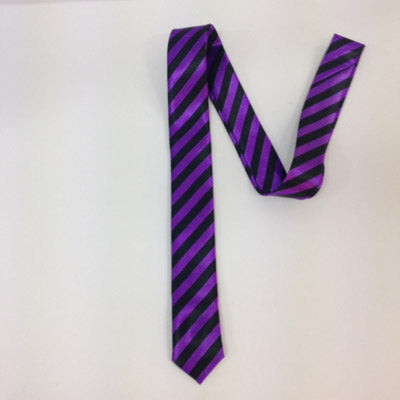 Stripped Gangster Tie Purple & Black