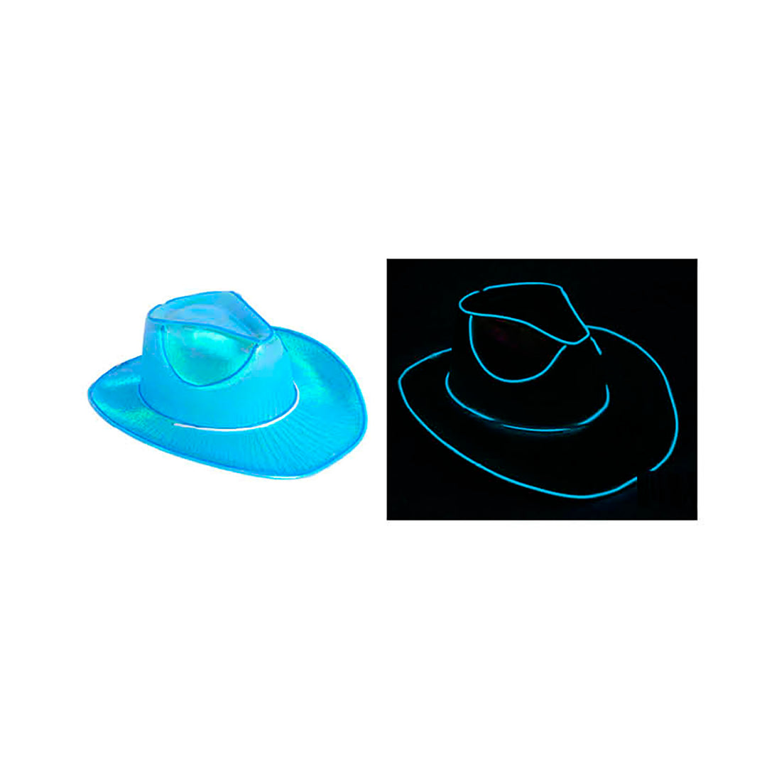 Light Up Metallic Cowboy Hat - Blue
