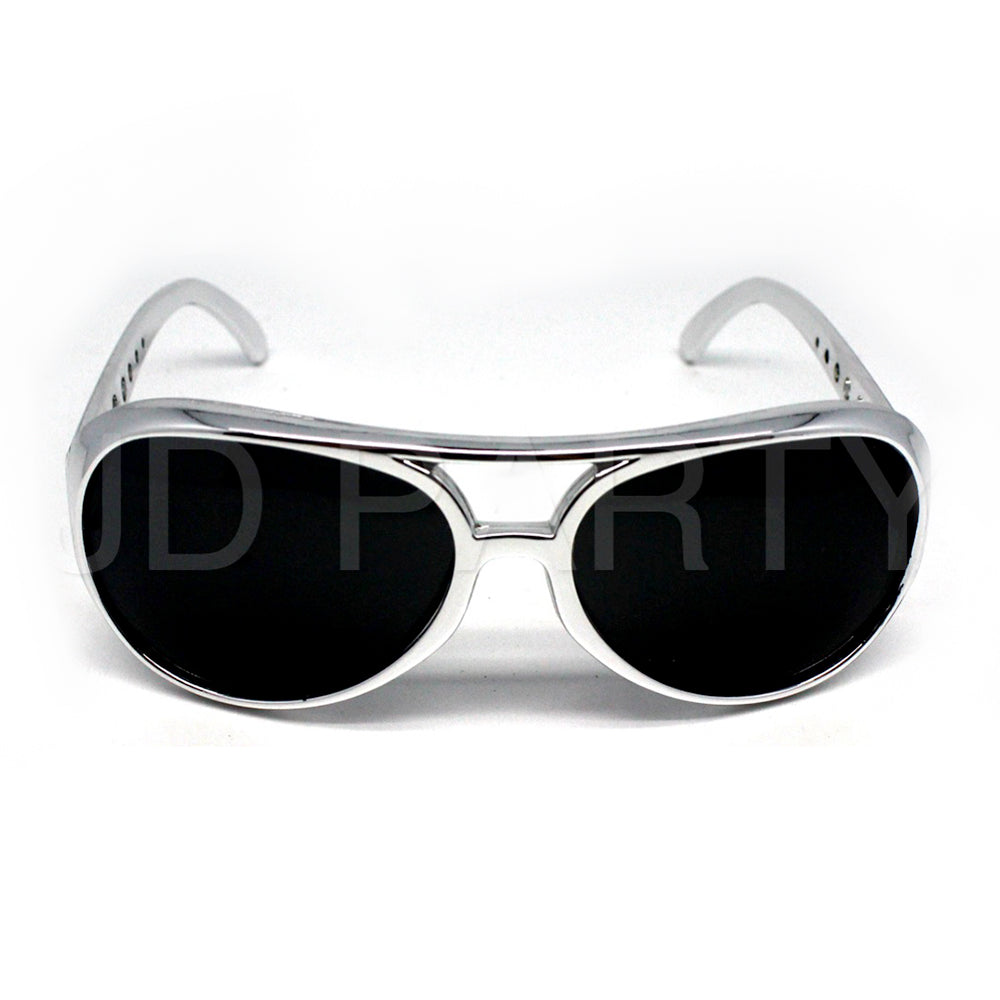 Elvis Metallic Silver Glasses