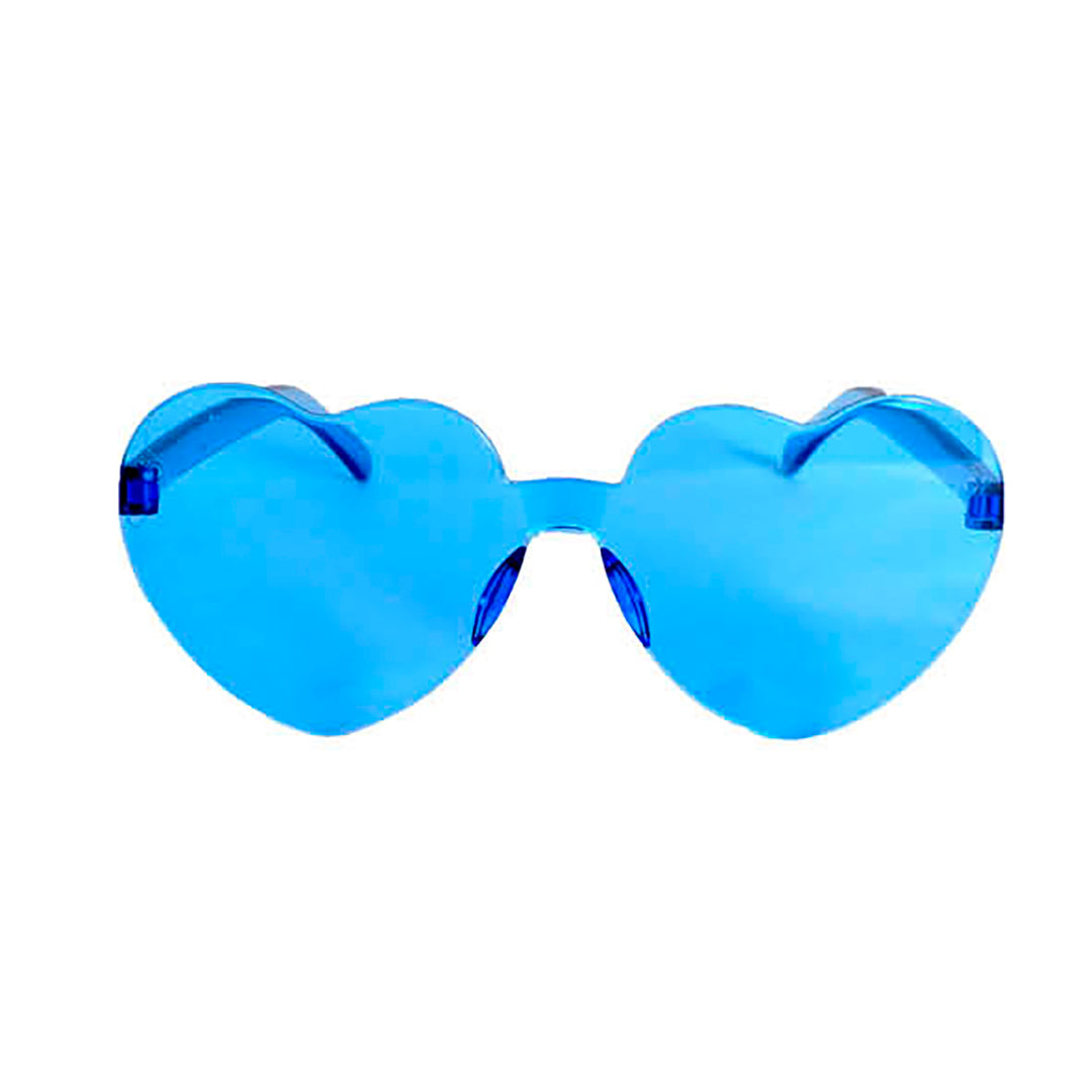 Party Glasses Perspex Hearts - Blue