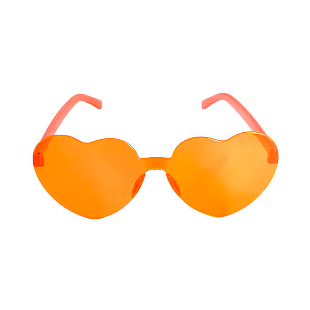 Party Glasses Perspex Hearts - Orange