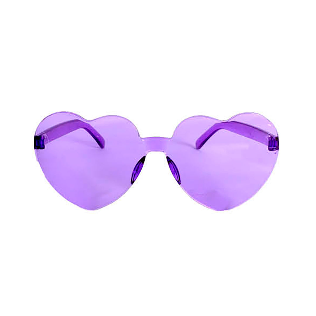 Party Glasses Perspex Hearts - Purple
