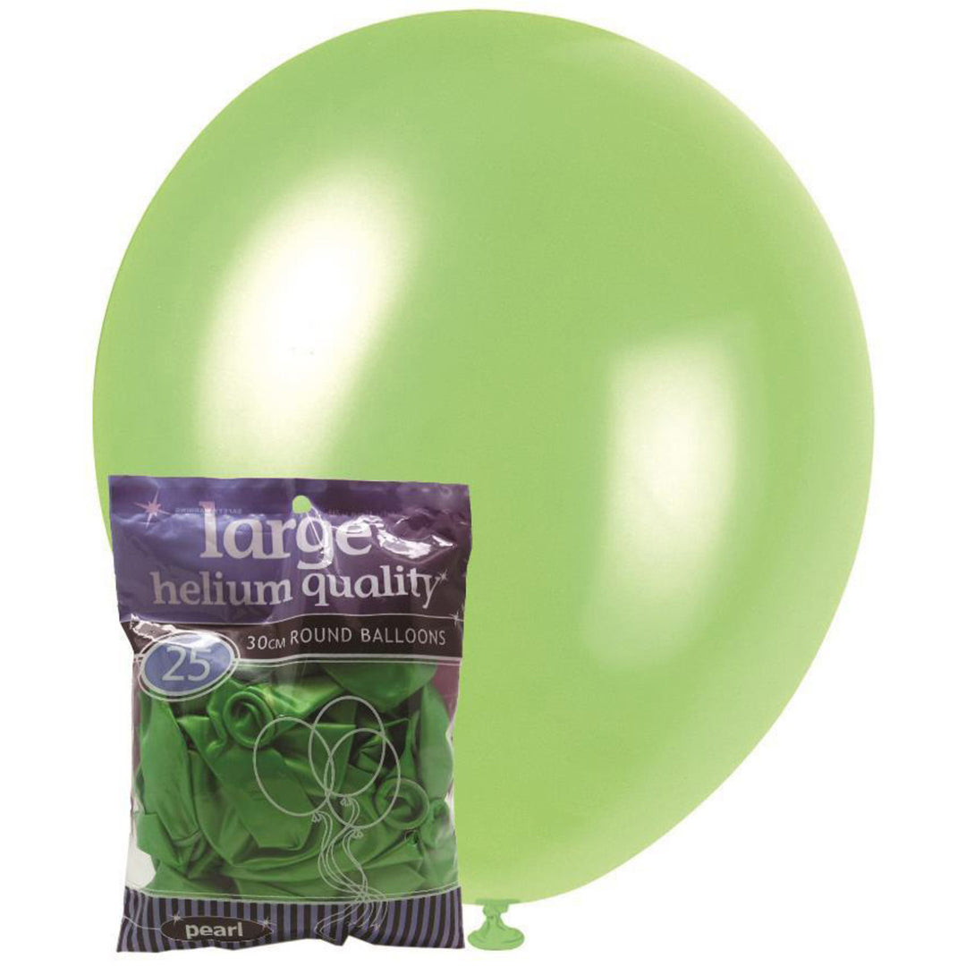 Pearl Lime Green Latex Balloons, Pack of 25