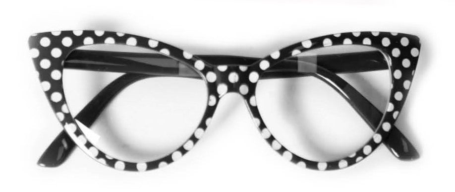 50's Polka Dot Glasses - Black