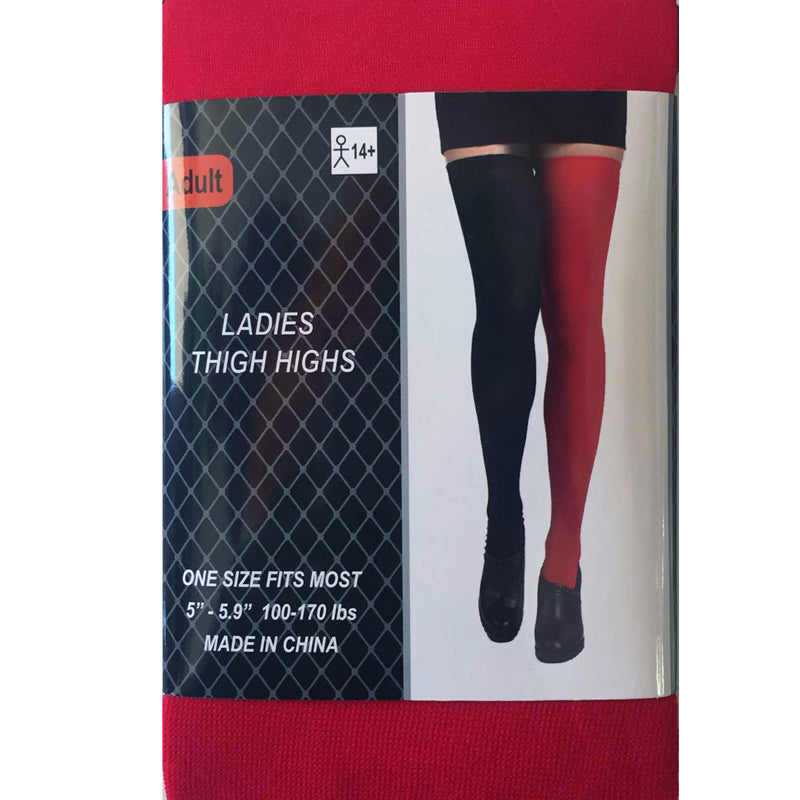 Red & Black Thigh High Stockings