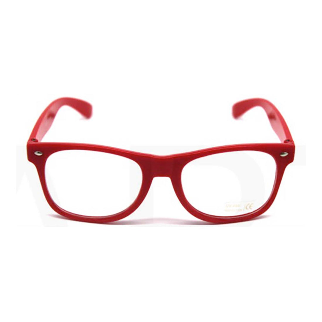 Party Glasses Wayfarers Clear - Red