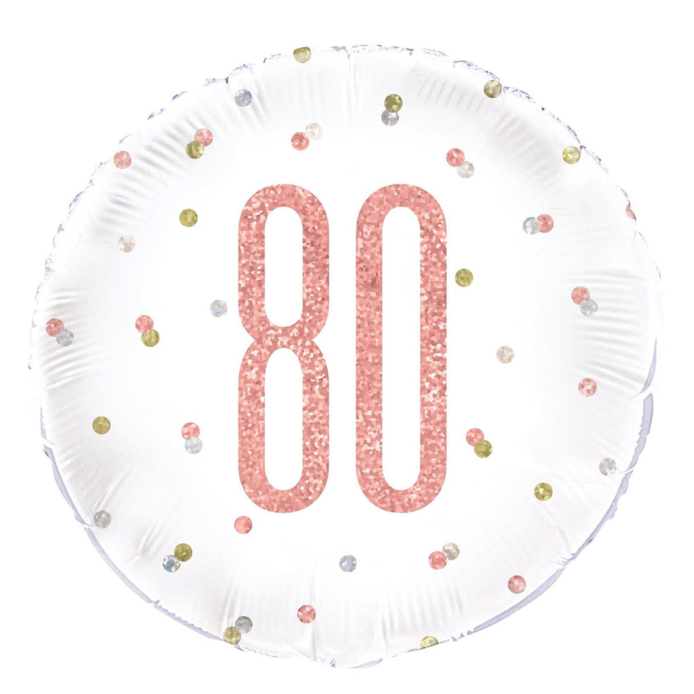 Rose Gold 80 Birthday Balloon