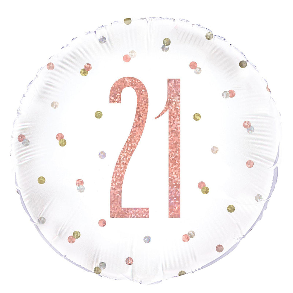 Rose Gold 21st Foil Balloon Prismatic