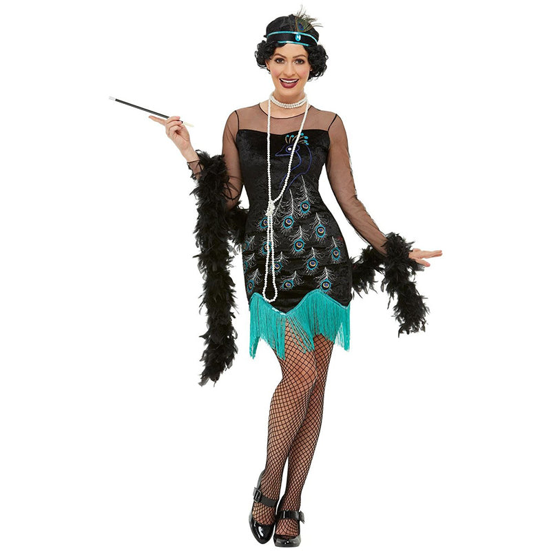 1920s dress to impress 1920's Peacock Flapper Costume – Sydney Costume Shop