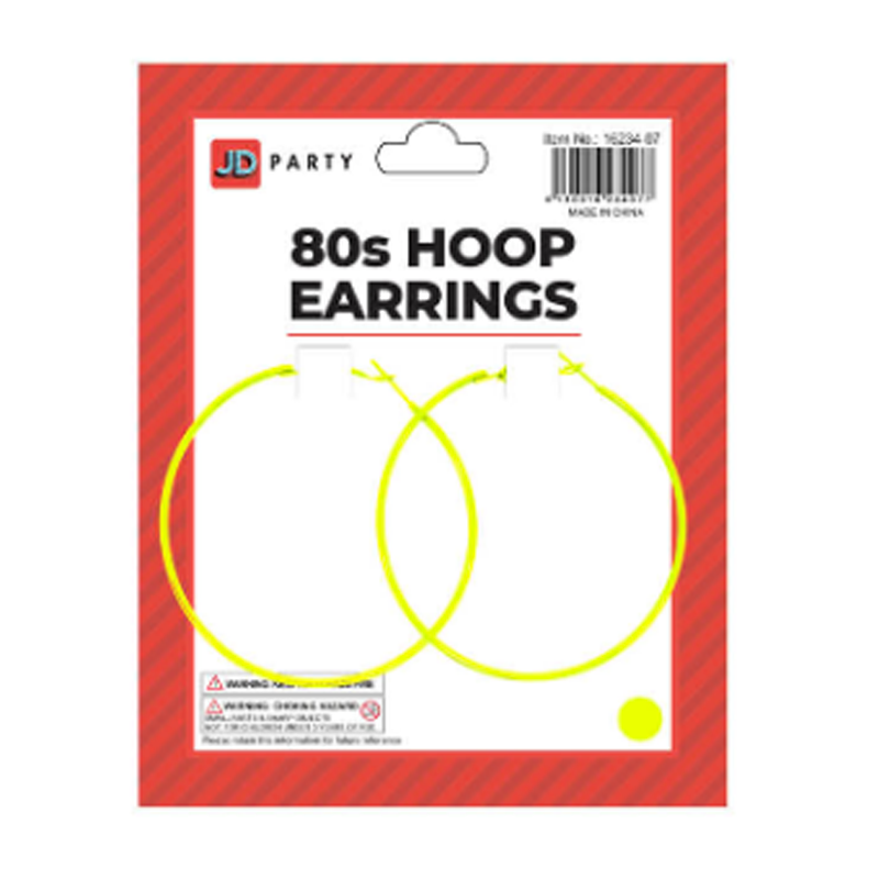 Hoop Earrings Neon Yellow