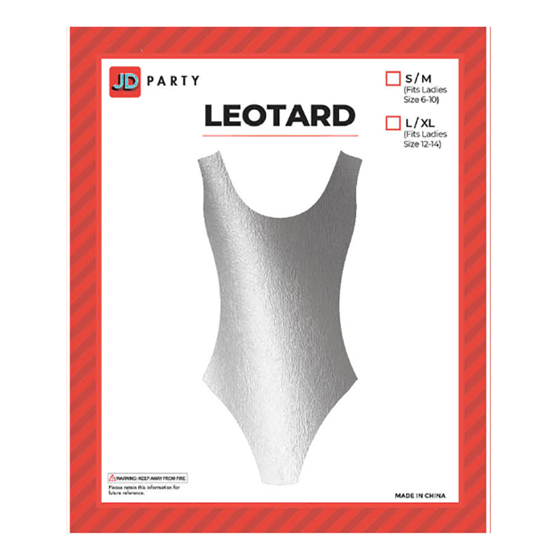 80s Leotard Metallic Silver