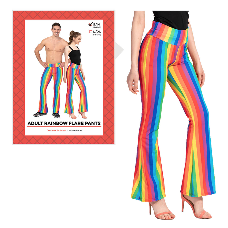 Adult Rainbow Stripe Flare Pants Sydney Costume Shop