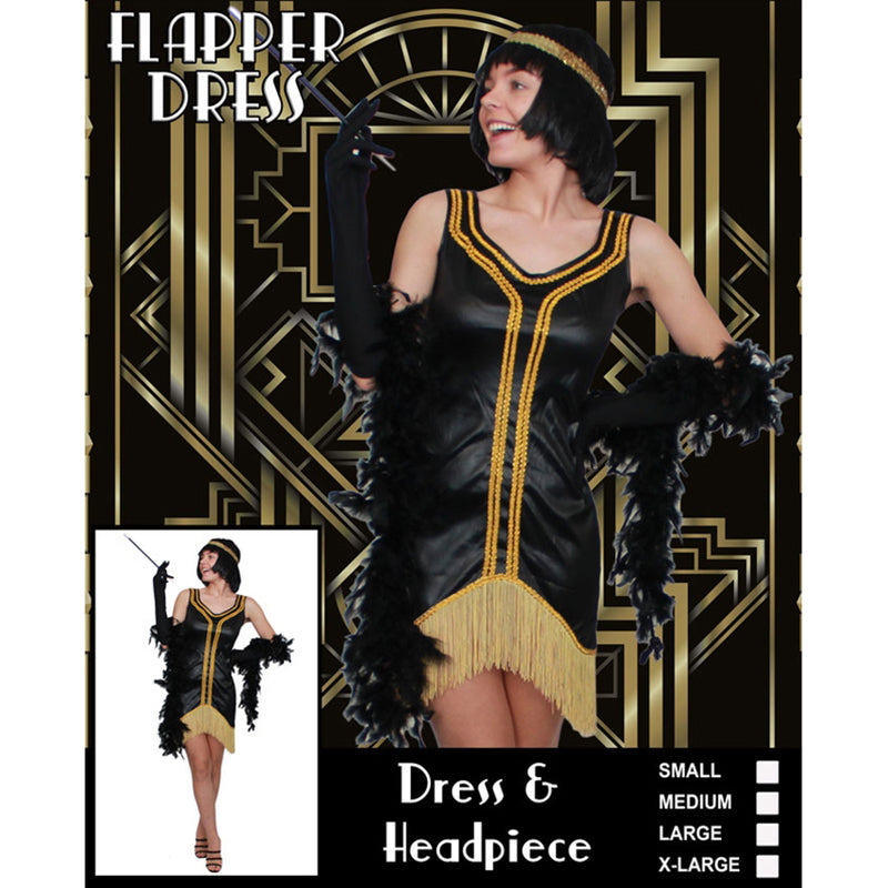 Black And Gold Flapper Costume Sydney Costume Shop Black And Gold Flapper Costume Sydney Costume Shop