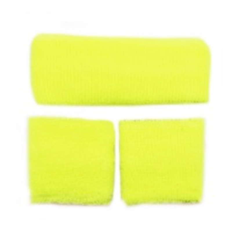 sweatband Set Fluro Yellow