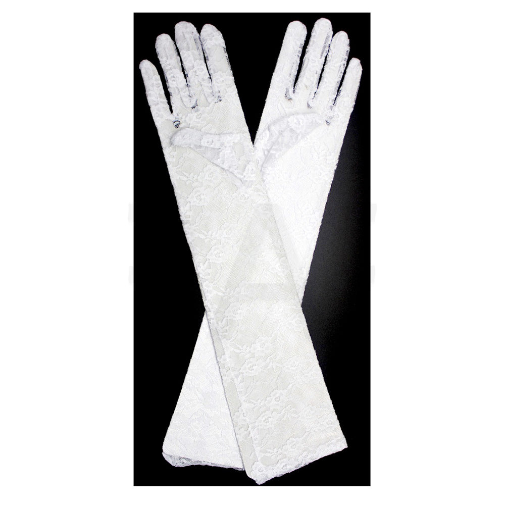 Long Lace Glove White