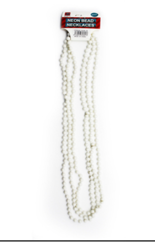 Neon Beaded Necklace - White