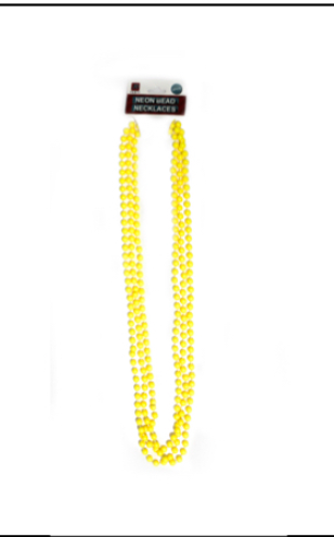 Neon Beaded Necklace - Yellow