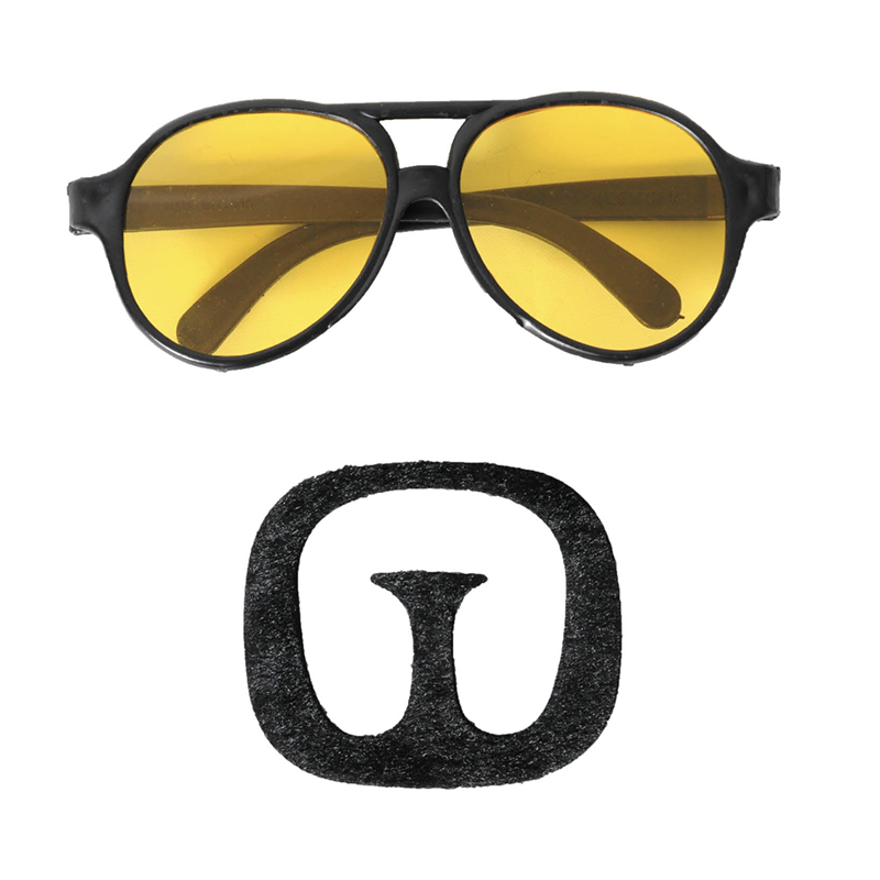 Ali G Glasses and Moustache Set