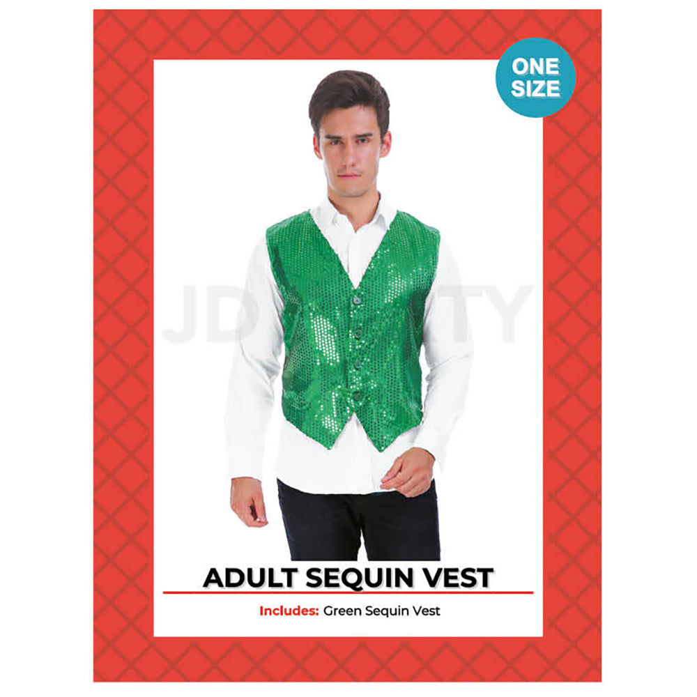 Mens Sequin Vest - Green