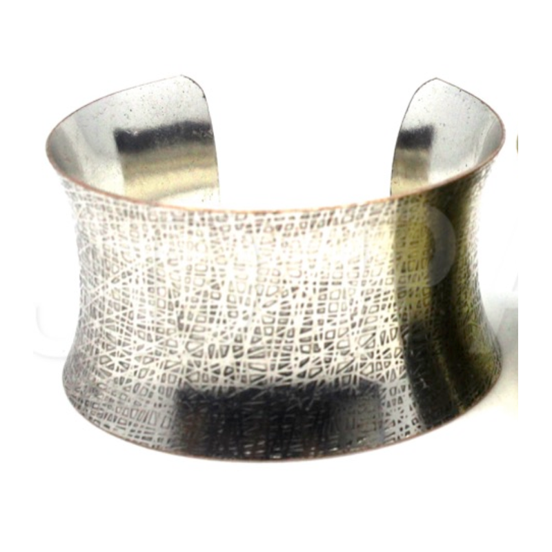 Silver Wide Metal Cuff Bracelet