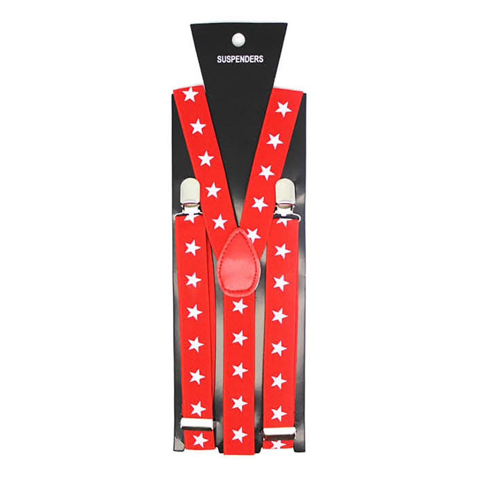 Suspenders - Red & White Stars
