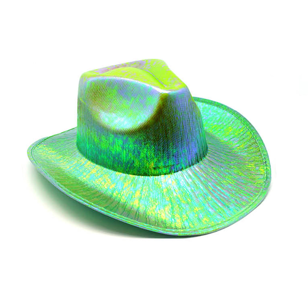 Iridescent Cowboy Hat Green – Sydney Costume Shop