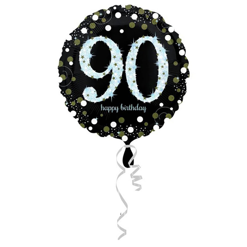 Holographic Sparkling Birthday 90 Balloon