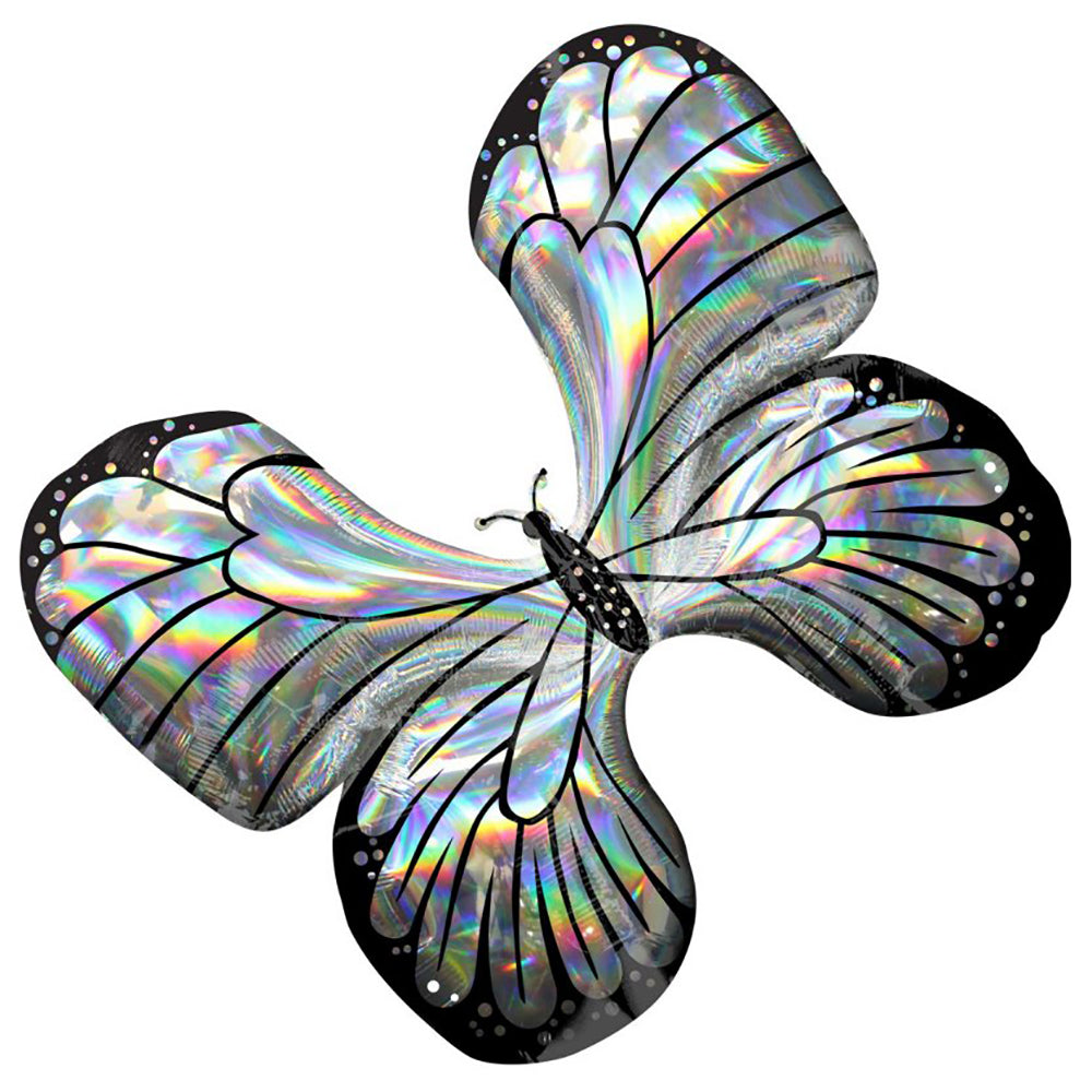 Supershape Holographic Iridescent Butterfly Balloon