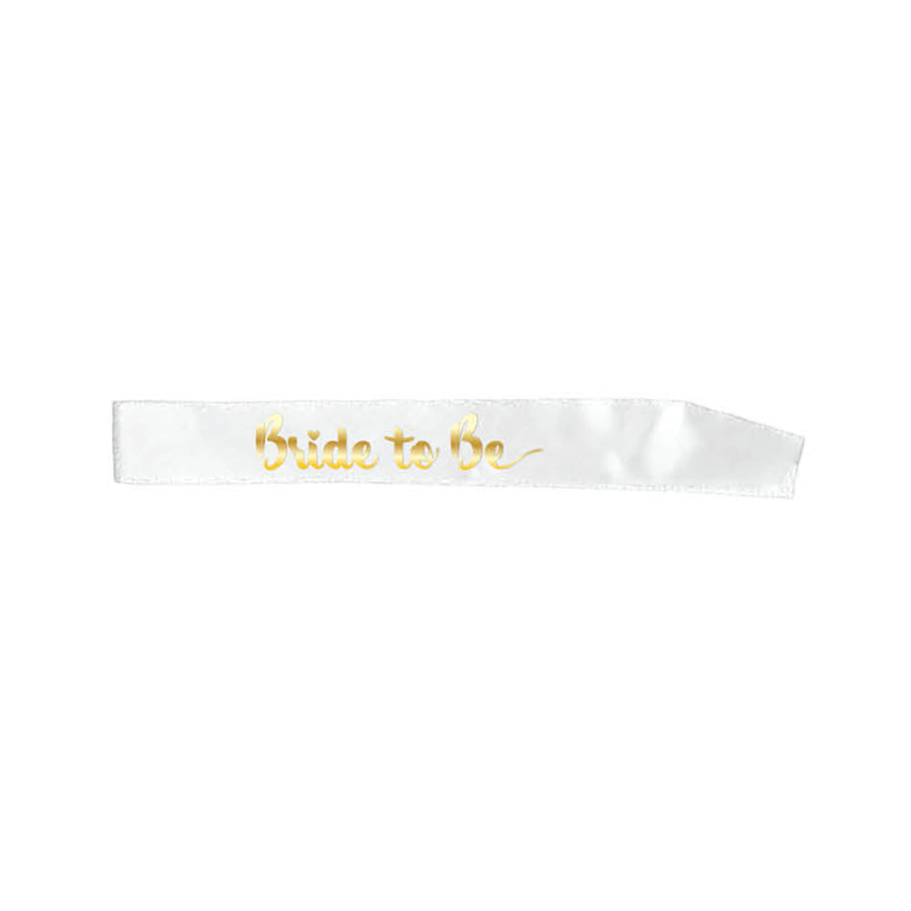 Hen's Bride To Be Sash - White