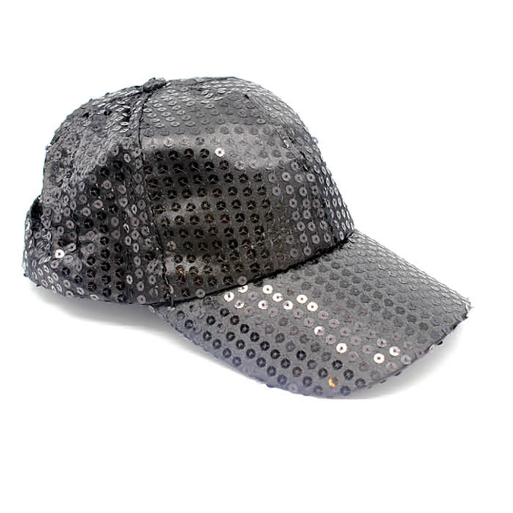 Sequin Baseball Cap Black