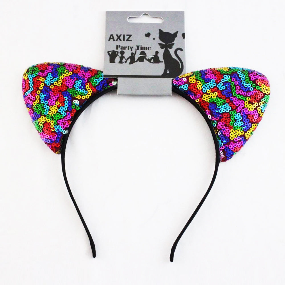 Sequin Cat Ears Headband - Small Ears