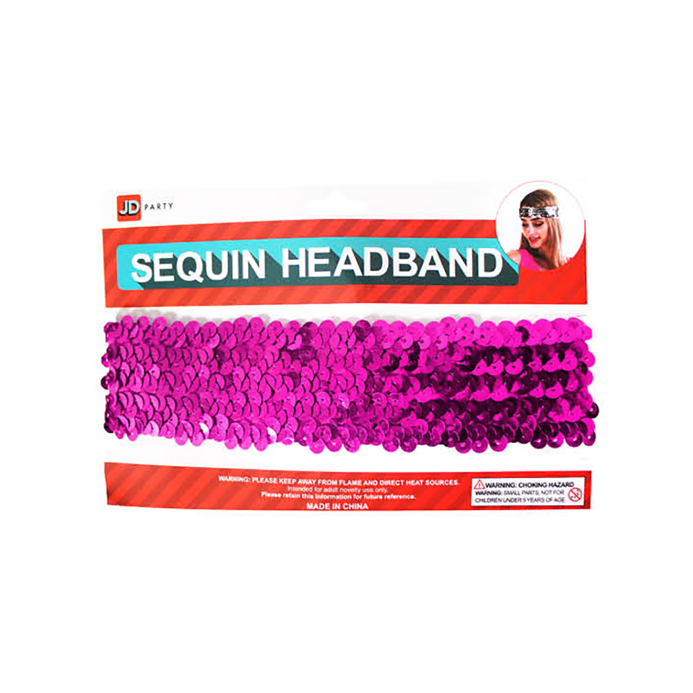 Sequin Headband - Hot Pink
