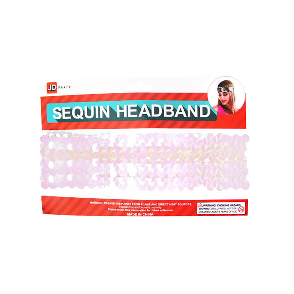 Sequin Headband - White