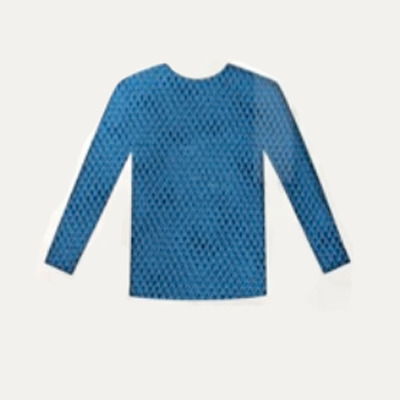 Long Sleeve Fishnet Top Blue