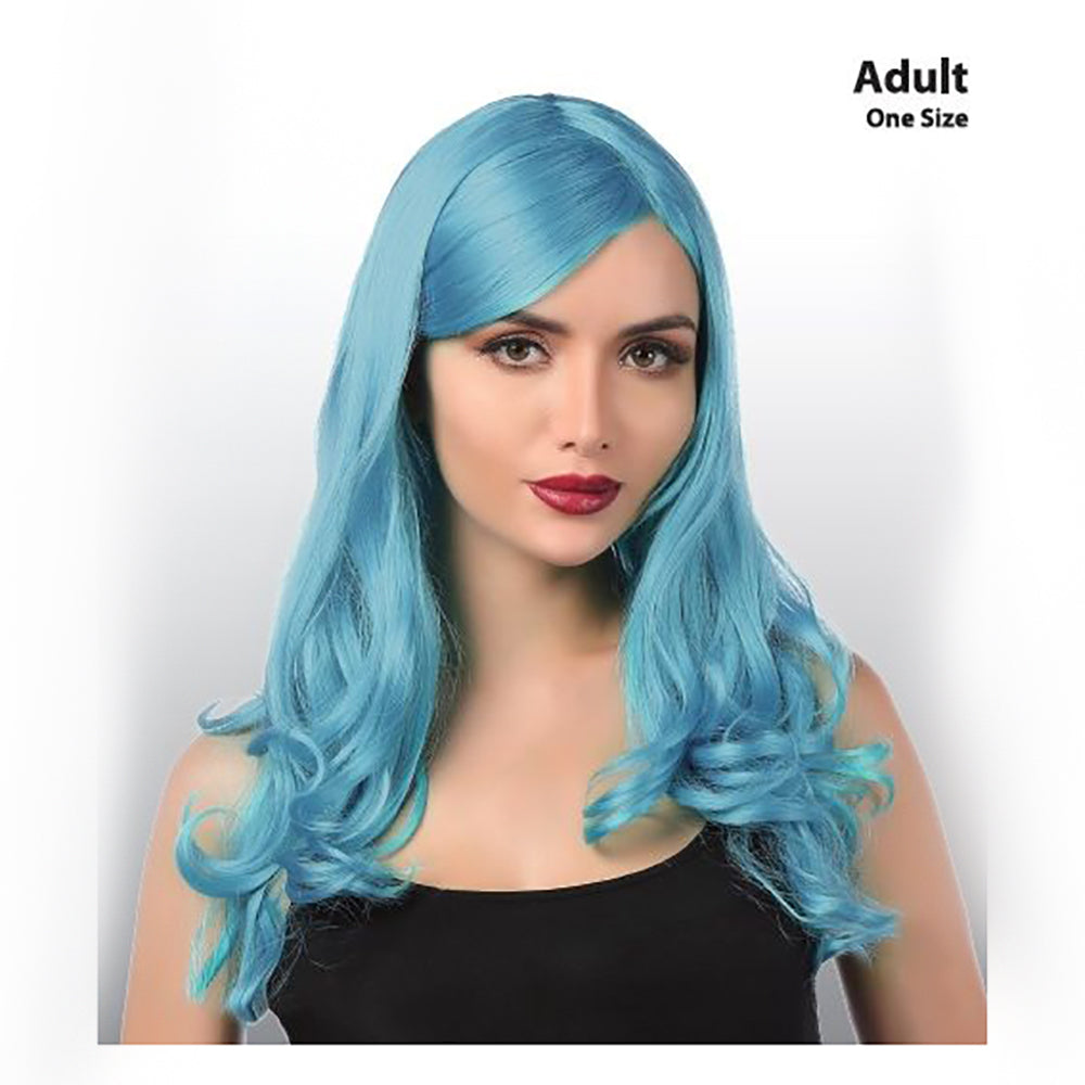 Turquoise Long Curly Wig