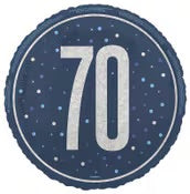 Blue "70" Foil Balloon