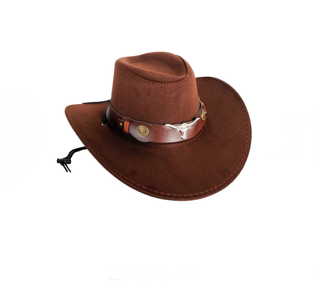 Deluxe Brown Cowboy Hat with Bullband