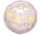 Unicorn Rainbow Happy Birthday Balloon