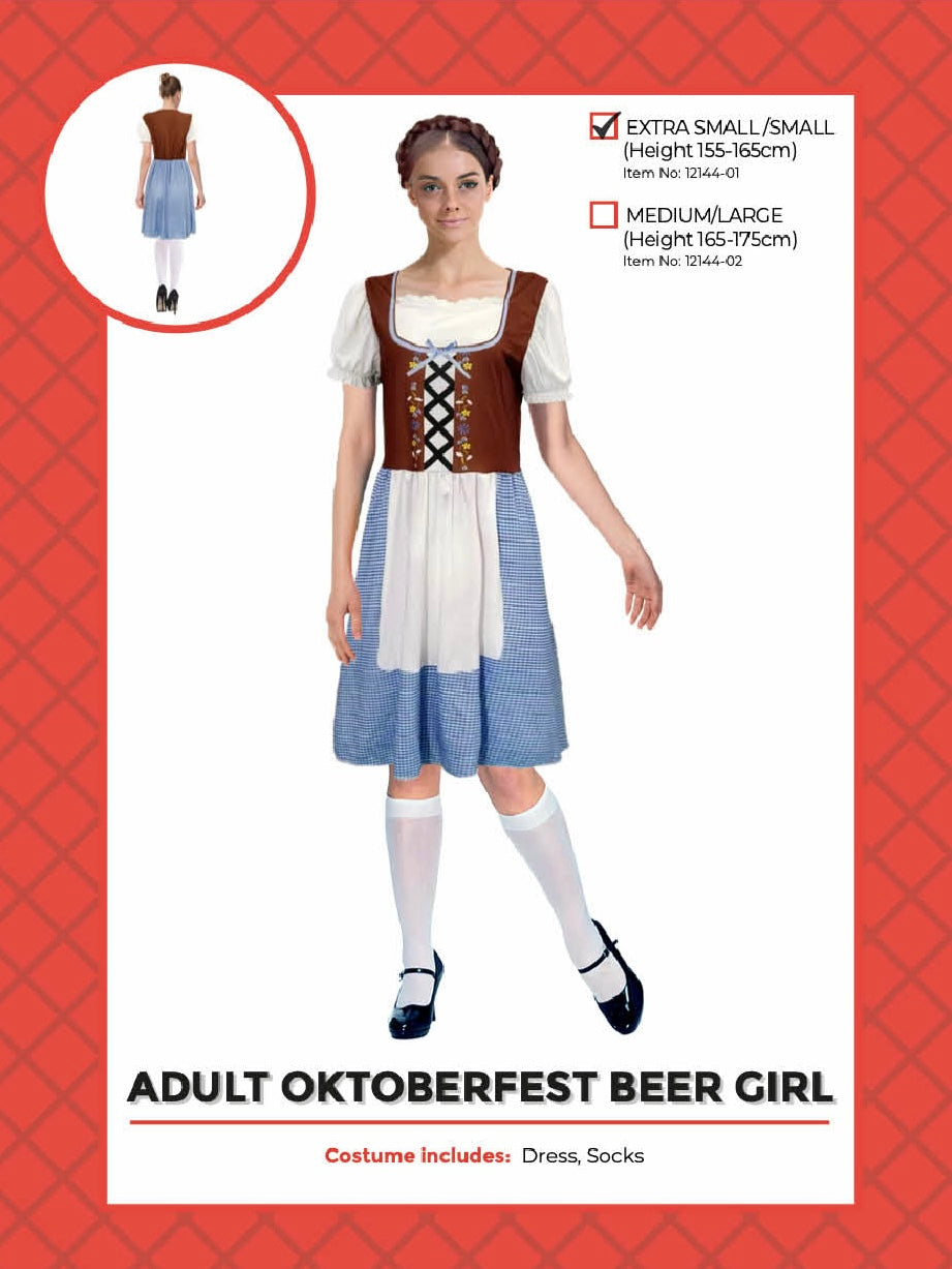 Adult Beer Girl Blue Costume