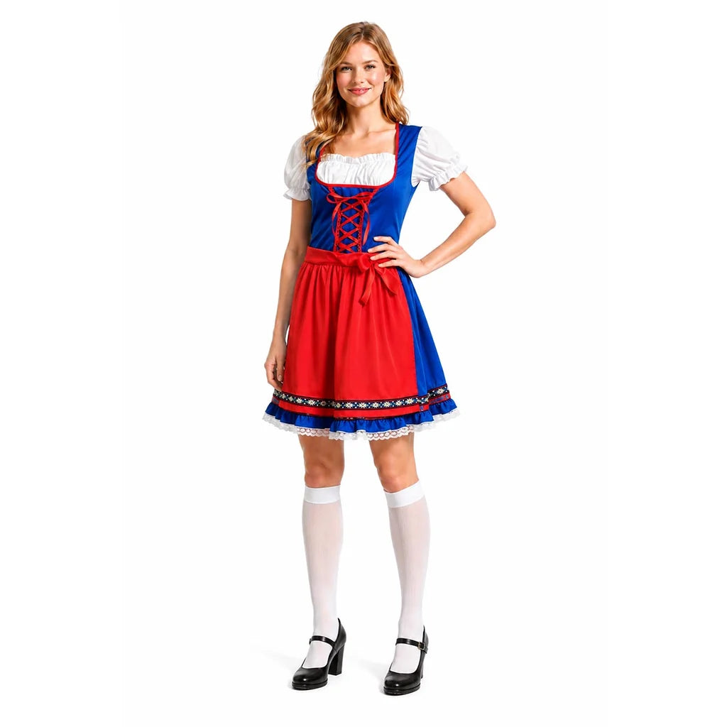 Adult Beer Girl Blue Red costume