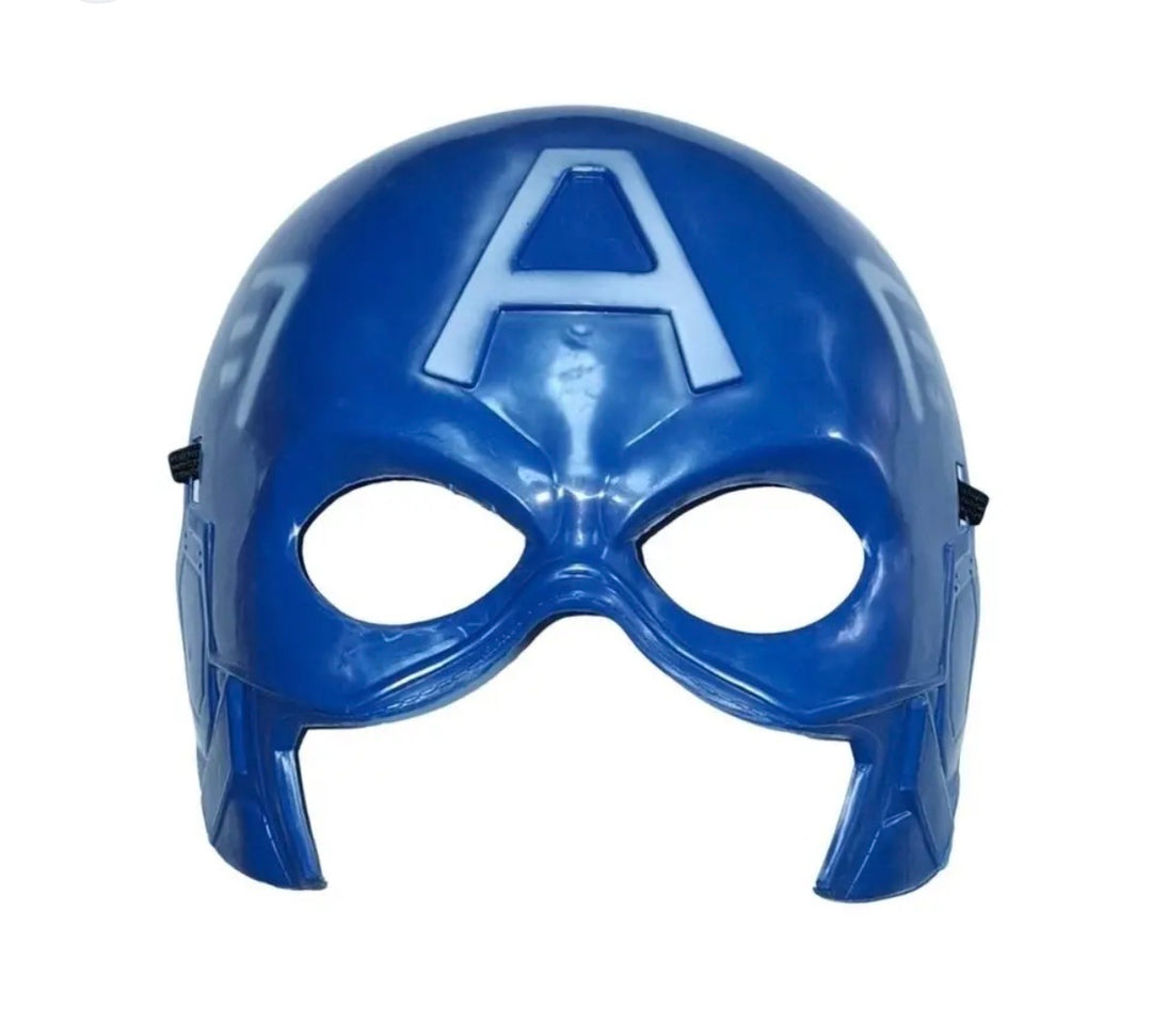 Superhero Plastic Blue Captain America Mask