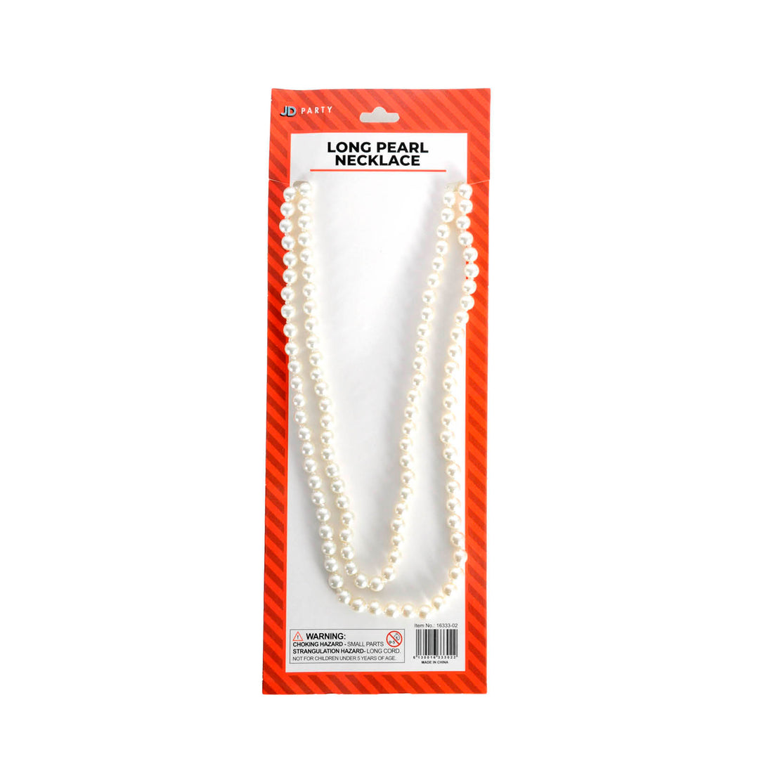 1920s Long Pearl Necklace White