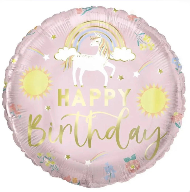 Unicorn Pastel Happy Birthday Foil Balloon