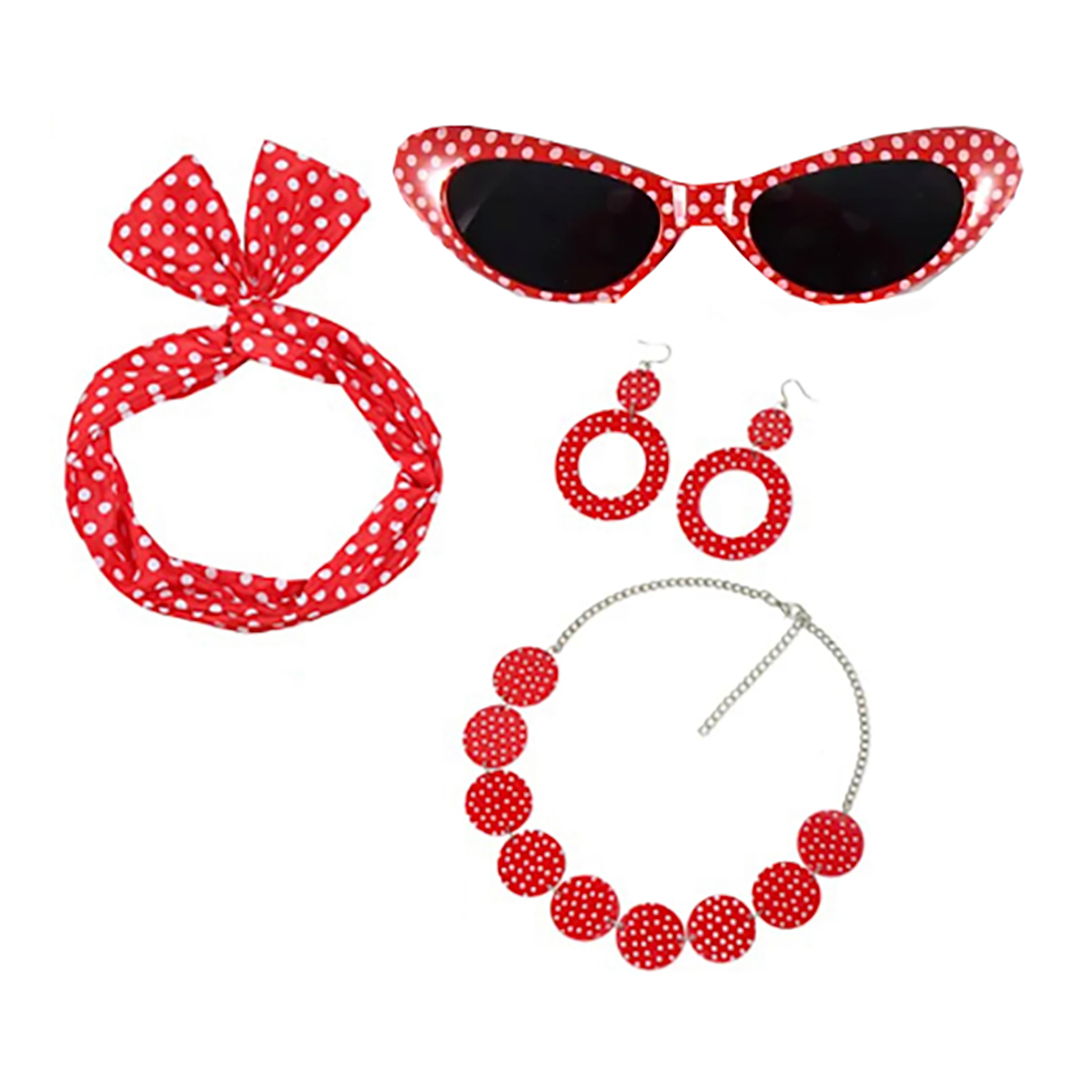 1950s Red & White Polka Dot Accessories Set